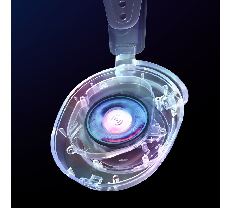 Słuchawki SteelSeries Arctis Nova 1 rozłożone na części z ukazanym systemem Nova Acoustic
