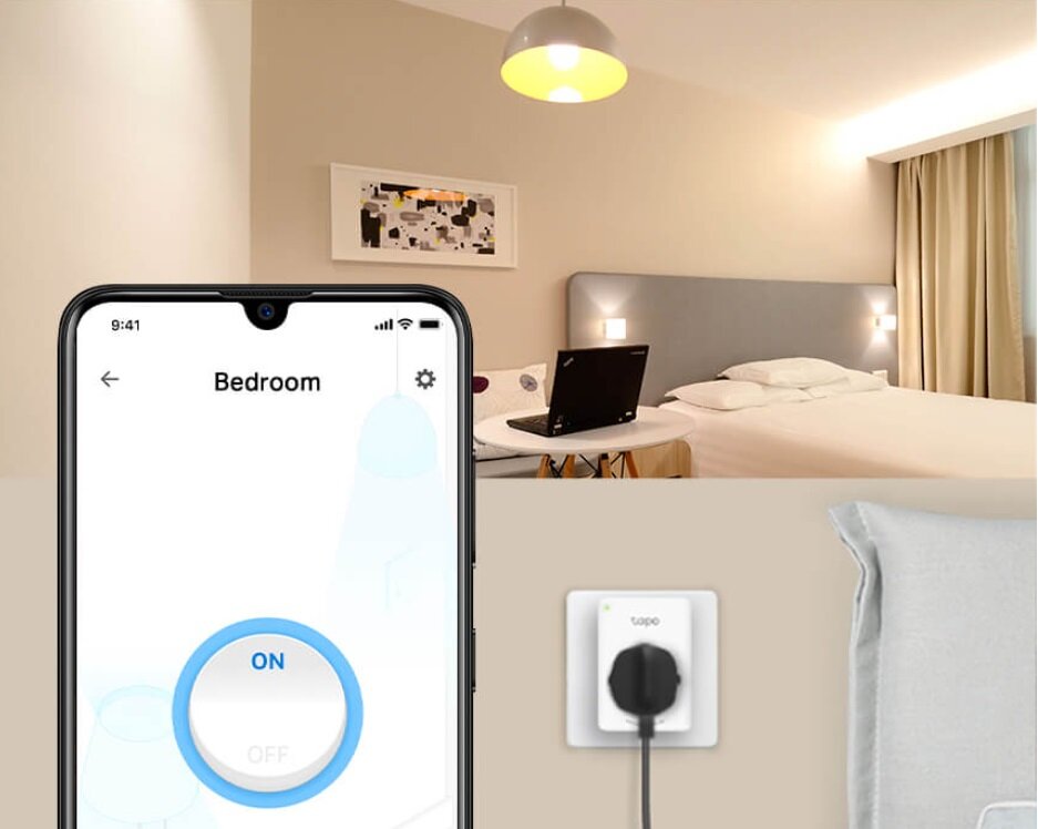 Inteligentne minigniazdo TP-Link TAPO P110 WiFi podłaczone w sypialni