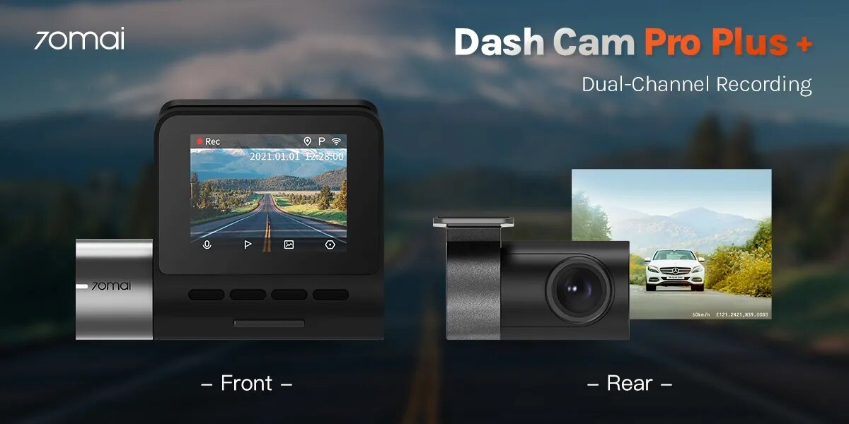 Wideorejestrator 70mai A500S Dash Cam Pro Plus + RC06 zestaw z tylną kamerą
