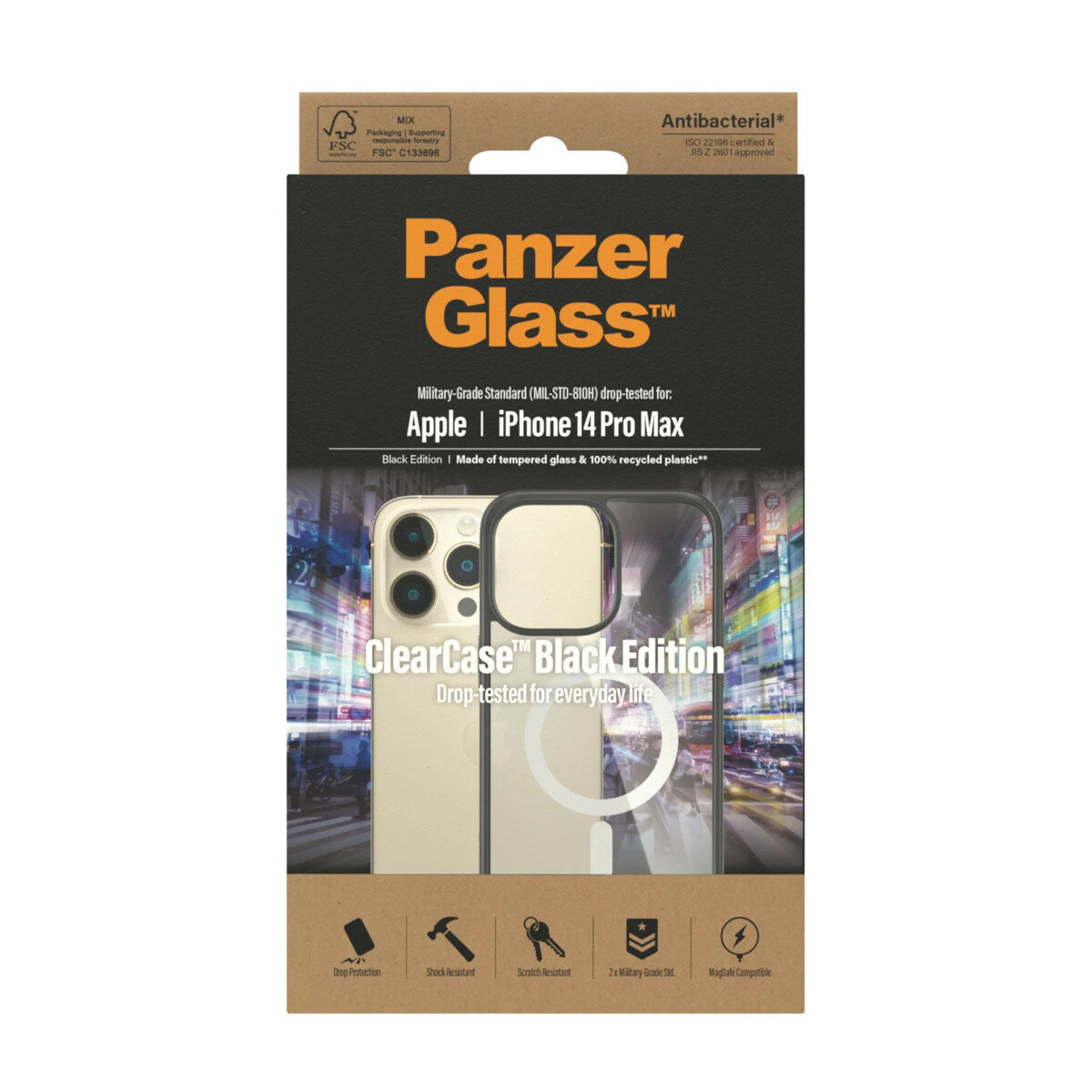 Etui PanzerGlass ClearCase MagSafe iPhone 14 Pro Max opakowanie frontem
