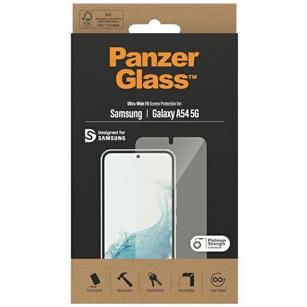 Szkło hartowane PanzerGlass Ultra-Wide Fit do Samsung Galaxy A54 5G opakowanie frontem