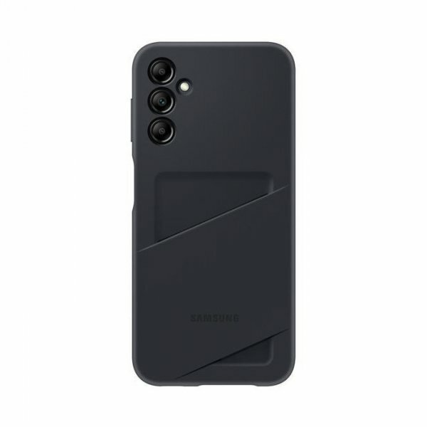 Etui Samsung Card Slot Case do Galaxy A14 5G czarne przezroczyste założone na telefon widok od tyłu