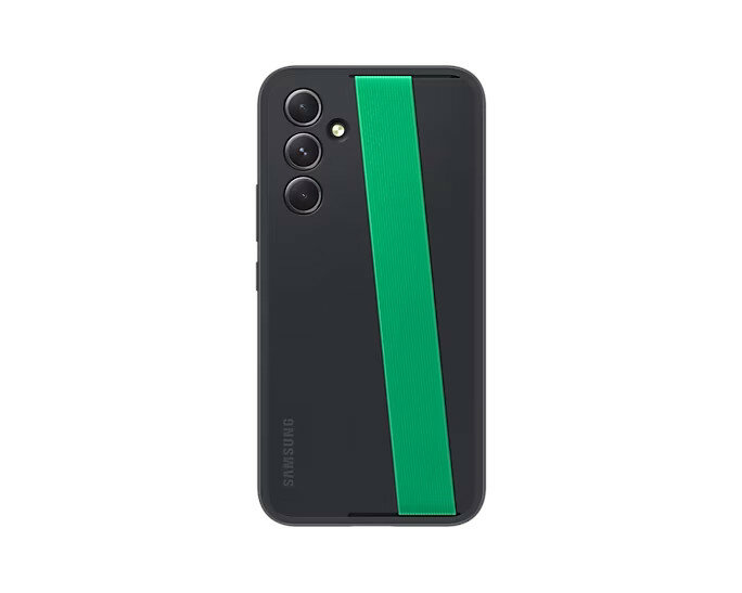 Etui Samsung Strap Case do Galaxy A54 5G czarno-zielone frontem z paskiem na ukos