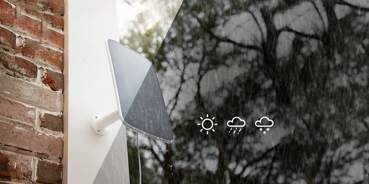 Panel solarny do kamery Ezviz Panel D Version widok panelu w desczu