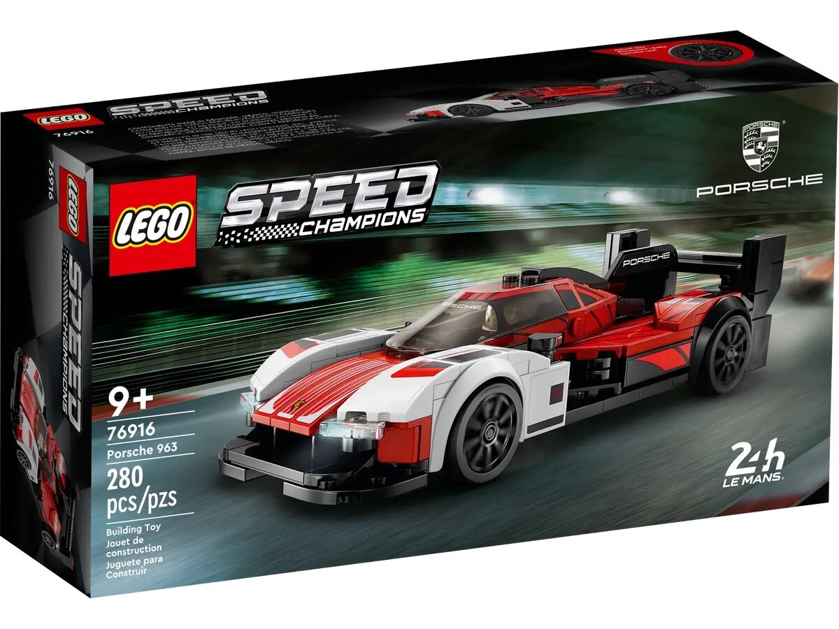 Klocki Lego Speed Champions Porsche 963 opakowanie pod skosem