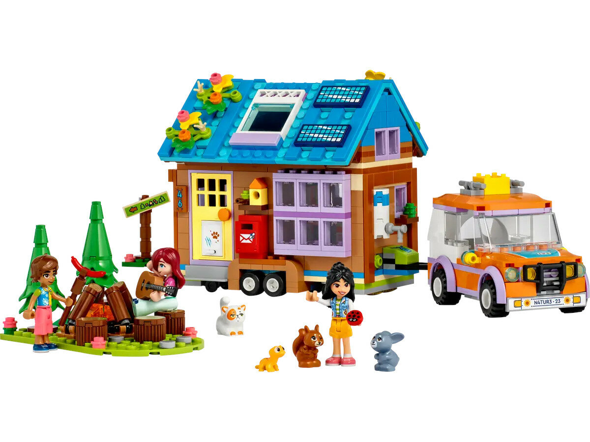 Klocki Lego Friends 41735 mobilny domek pokazany zestaw klocków frontem na białym tle