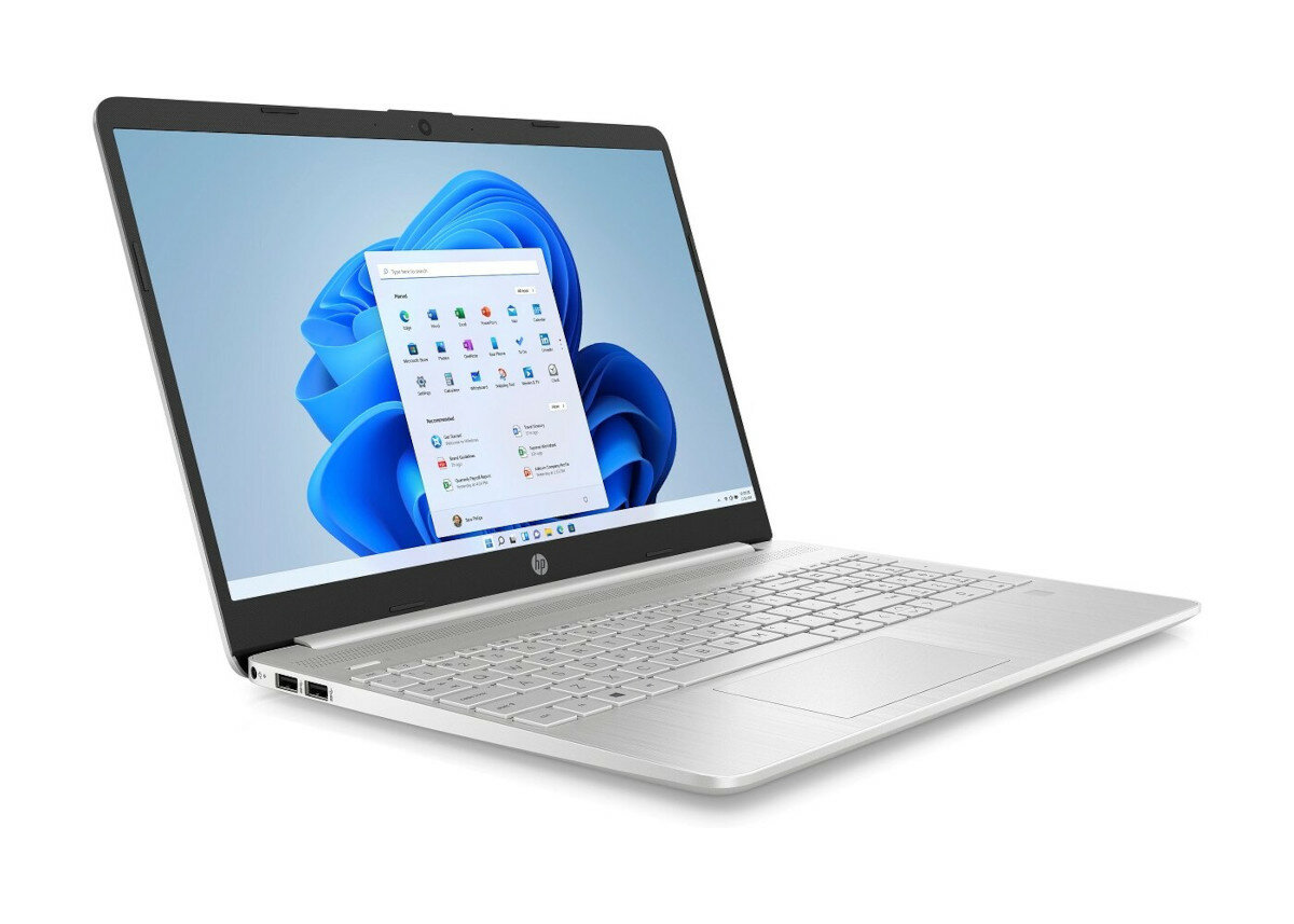 Laptop HP 15S-EQ3224NW po skosie w prawo na białym tle