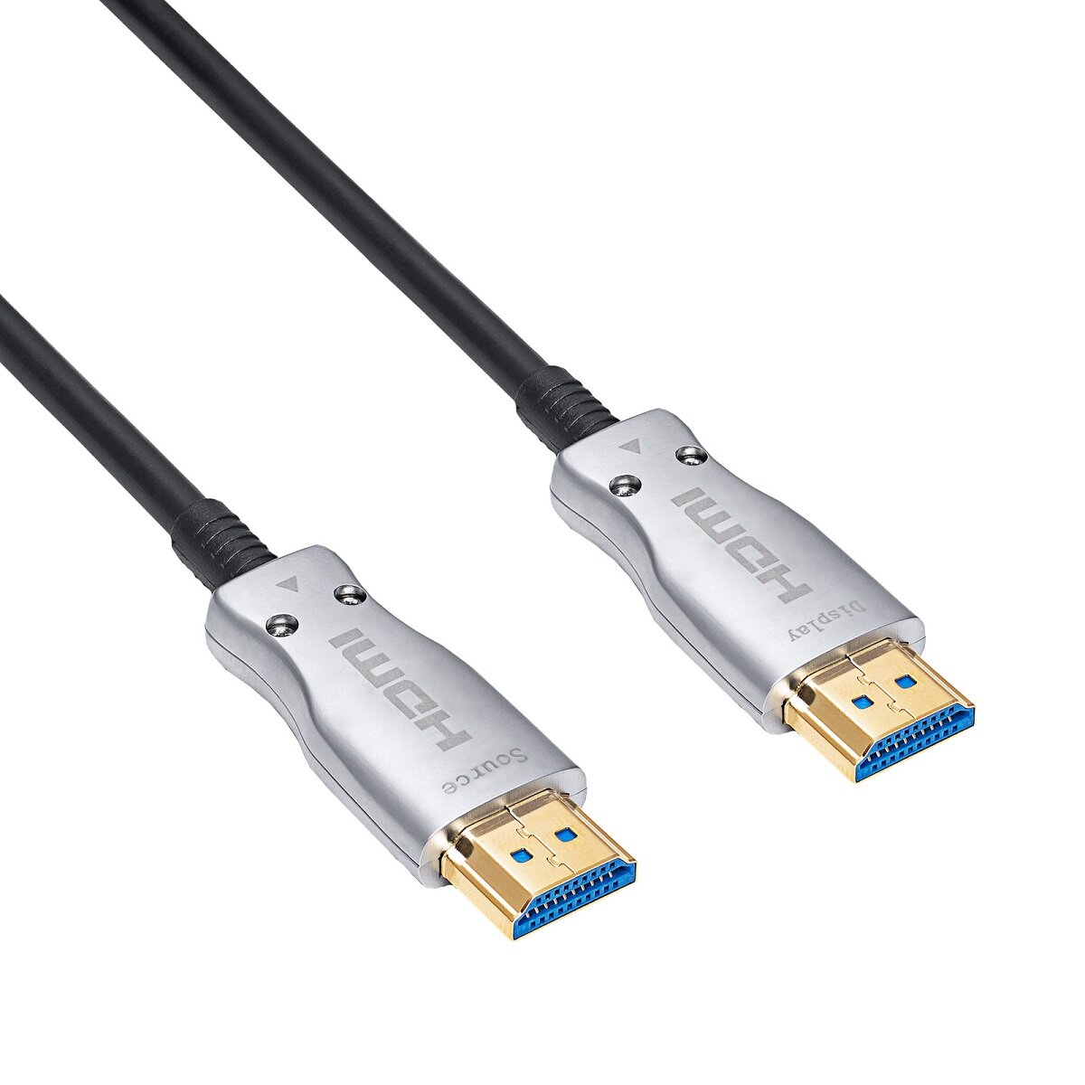 Kabel HDMI Akyga AK-HD-100L 2.1 10m zbliżenie na pozłacane końcówki kabla HDMI