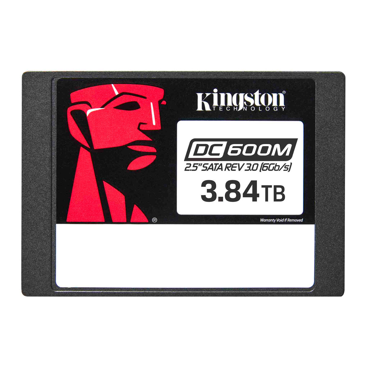 Dysk SSD Kingston DC600M 3.84 TB od frontu na białym tle