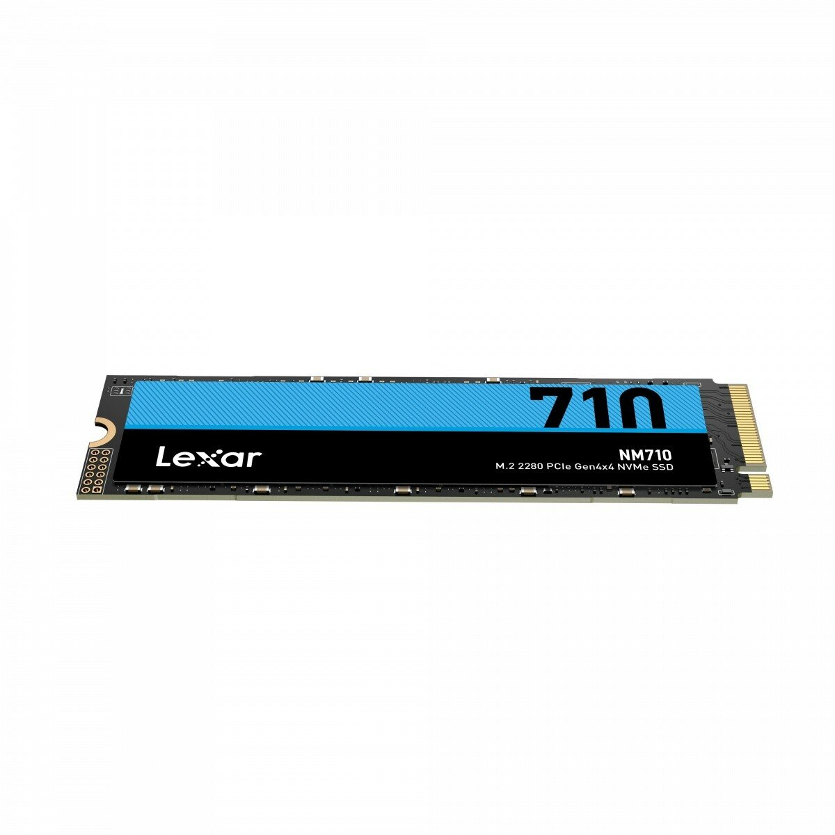 Dysk SSD Lexar NM710 2TB  M.2 PCIe NVMe widok od przodu pod skosem w poziomie