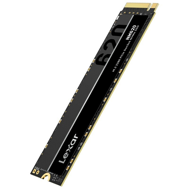 Dysk SSD Lexar NM620 512GB  M.2 PCIe NVMe widok dysku w pionie  pod skosem