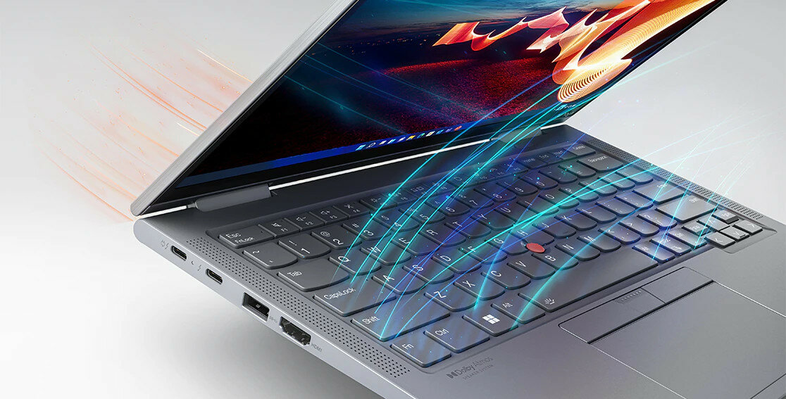 Laptop Lenovo ThinkPad X1 Yoga Gen 8 16GB/512GB 14' grafika przedstawiająca laptopa pod skosem