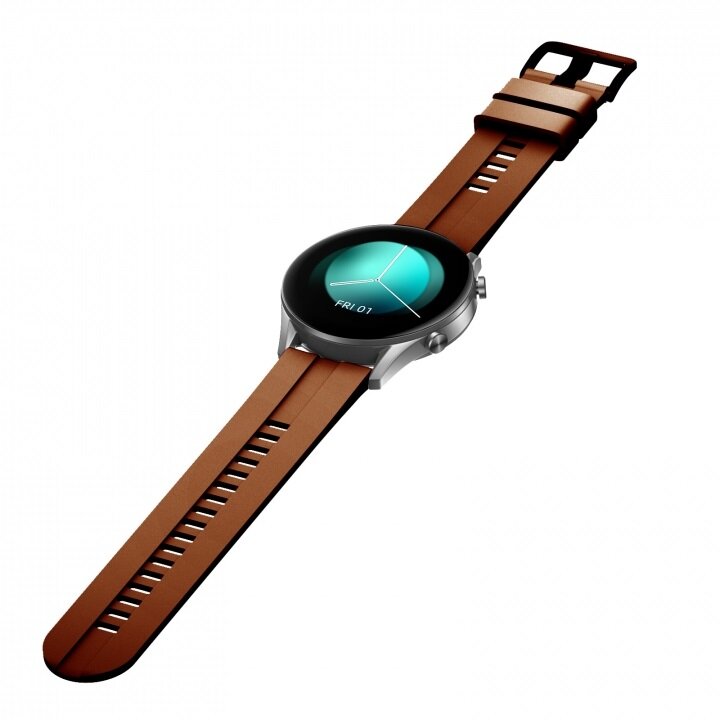 Smartwatch Oromed Oro-Fit 8 Pro IP68 pod kątem z rozpiętym paskiem