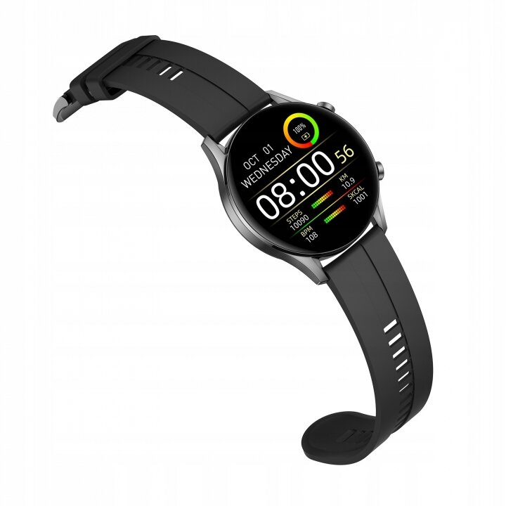 Smartwatch Oromed Oro-Fit 7 Pro IP68 z rozpiętym paskiem od boku