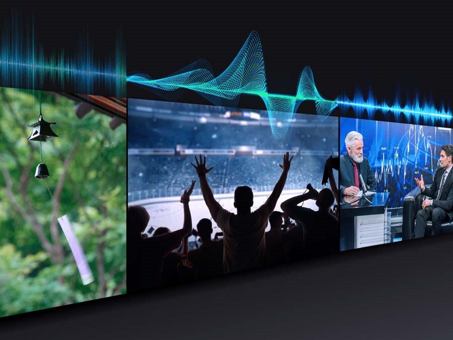 Telewizor Samsung UE55CU7172UXXH fale dźwiękowe z obrazami z telewizora