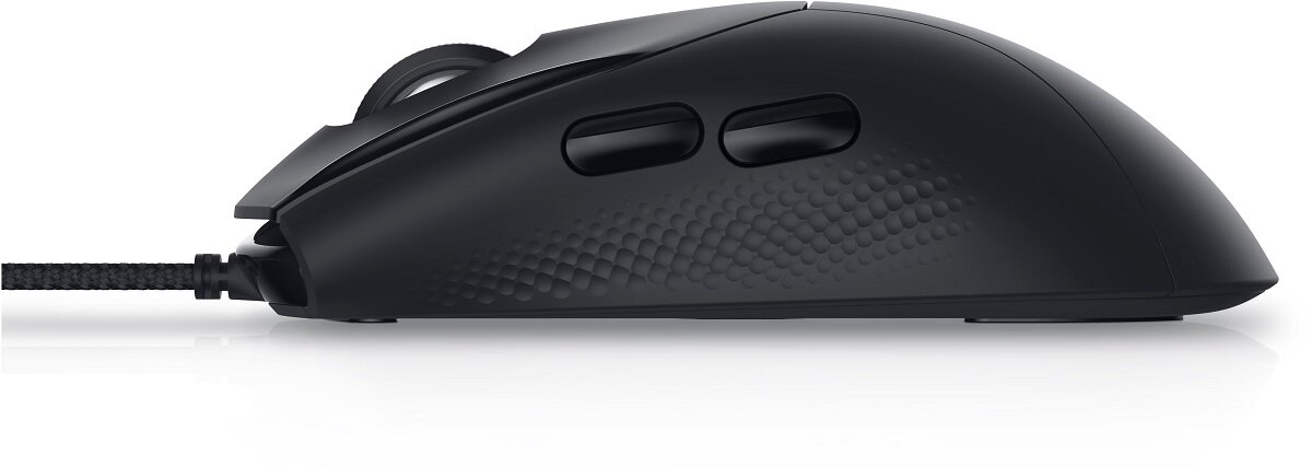 Mysz Dell Alienware AW320M czarna dwa przyciski myszki - widok z boku