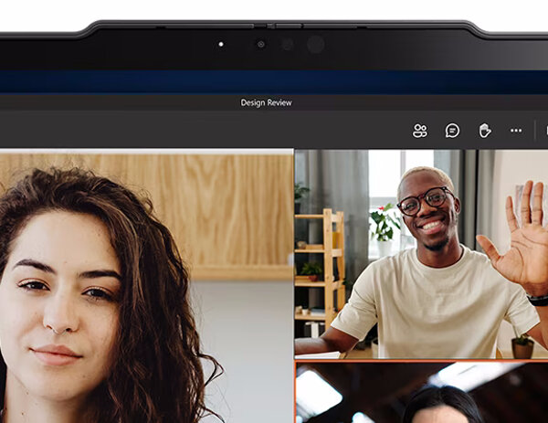 Laptop Lenovo ThinkPad X13 Yoga Gen 4 16GB/1TB grafika przedstawiająca w powiększeniu włączony ekran, na którym jest kobieta i mężczyzna