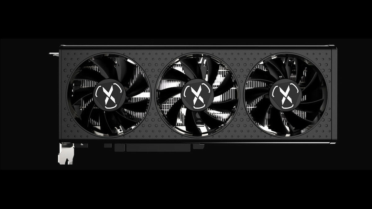 Karta graficzna XFX Speedster QICK308 Radeon RX 7600 8GB widoczna z góry