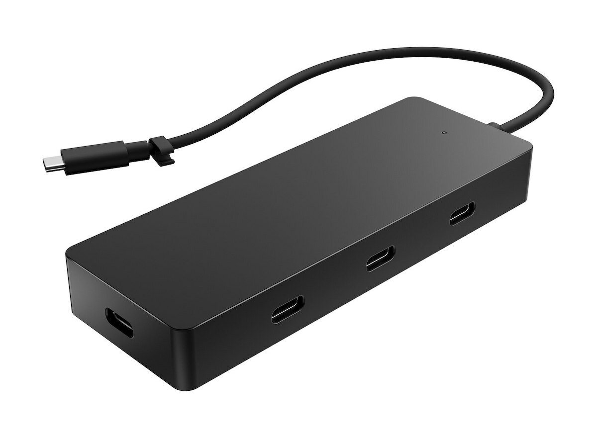 Replikator portów HP 6G842A USB-C widoczny pod skosem