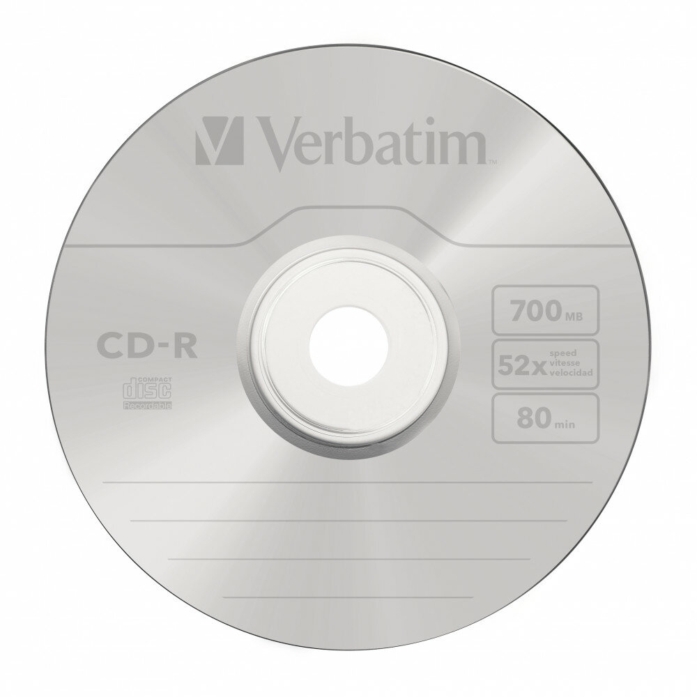 Płyty CD-R Verbatim 43327 10 sztuk płyta widoczna z bliska
