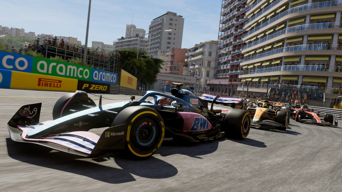 Gra Electronic Arts F1 23 na PS4 pokazane wyścigówki na torze