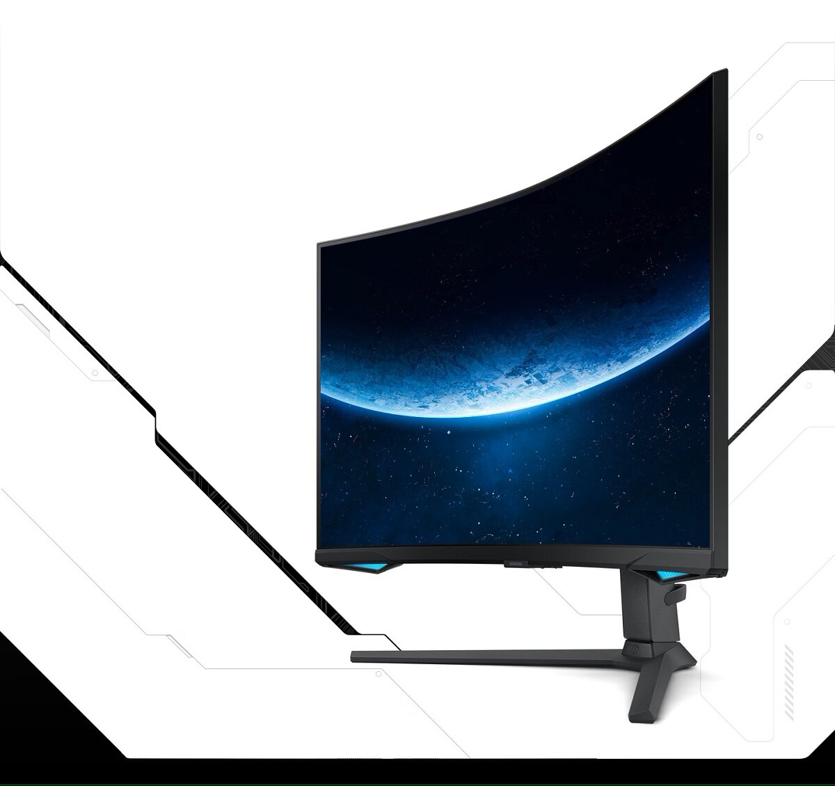 Monitor Samsung Odyssey G7 LS32BG750NPXEN Pivot prezentacja zakrzywionego ekrany monitora