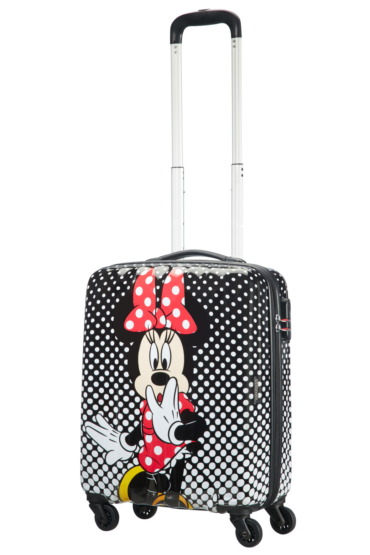 Walizka American Tourister Minie Mouse Disney Legends spin.55/20 widok na walizkę pod skosem