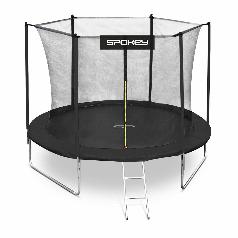 Trampolina ogrodowa Spokey Jumper 244 cm czarna grafika przedstawia trampolinę od frontu