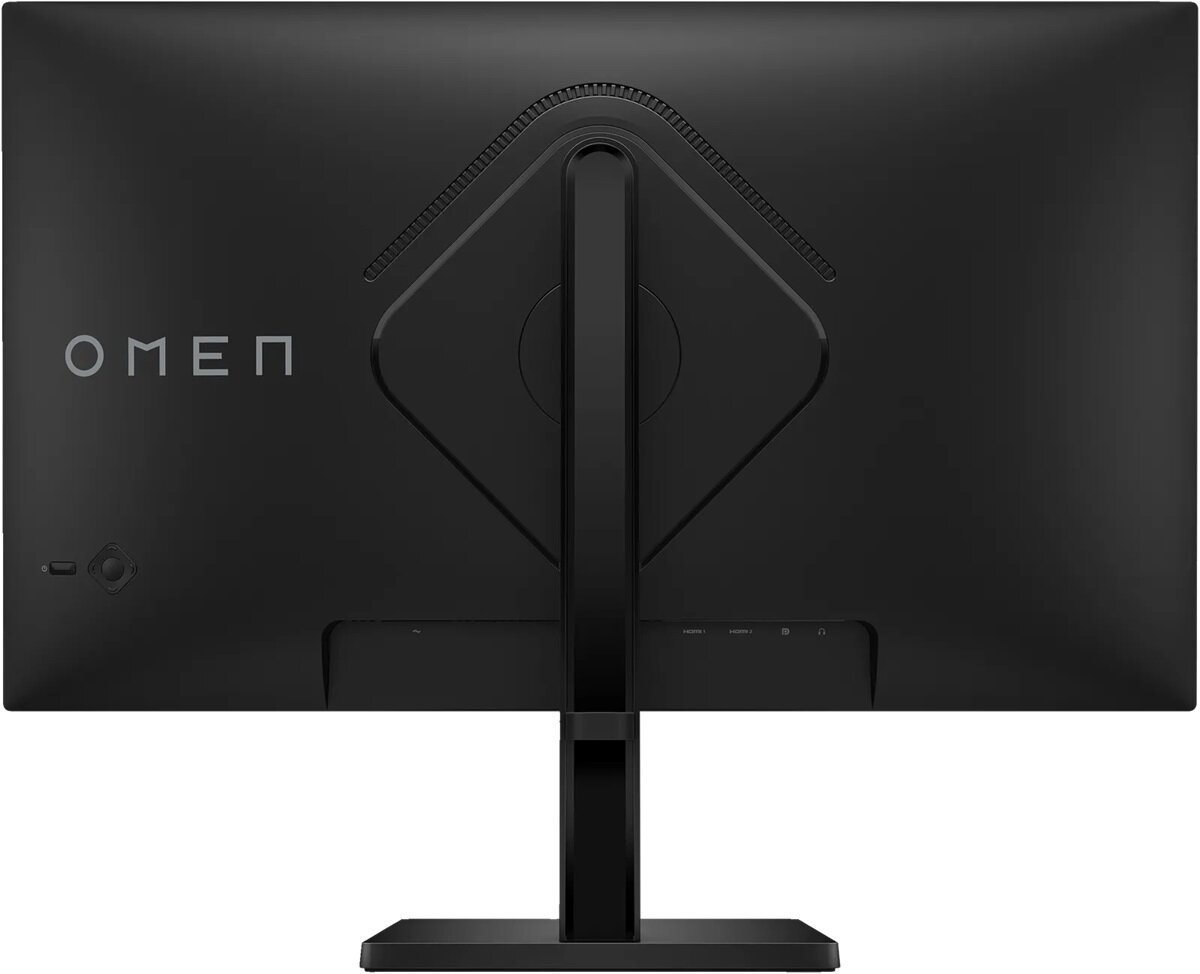 Monitor HP Omen FHD 165 Hz 27-calowy pokazany od tyłu na białym tle