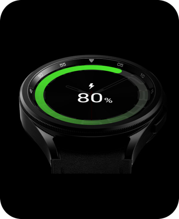 Smartwatch Samsung Galaxy Watch 6 Classic BT 47mm R960 czarny pokazany poziom naładowania baterii