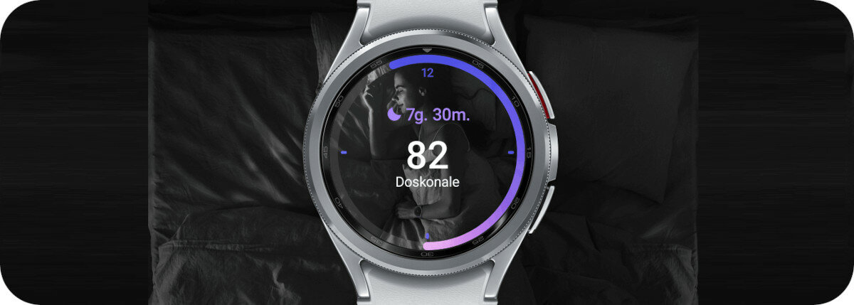 Smartwatch Samsung Galaxy Watch 6 Classic BT 47mm R960 srebrny pokazana funkcja sen