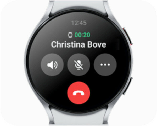 Smartwatch Samsung Galaxy Watch 6 SM-R945FZ LTE 44mm czarny pokazana rozmowa telefoniczna na ekranie zegarka