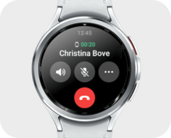 Smartwatch Samsung Galaxy Watch 6 Classic LTE 47mm R965 czarny pokazana rozmowa na zegarku