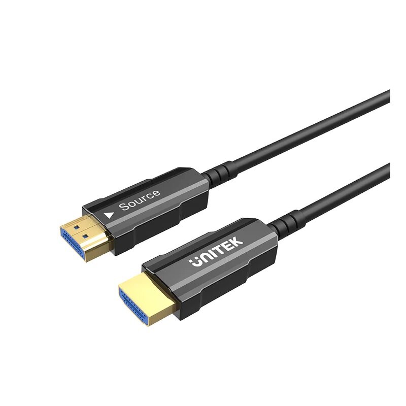 Kabel światłowodowy HDMI Unitek C11072BK-30M 4K 60Hz pod skosem w lewo
