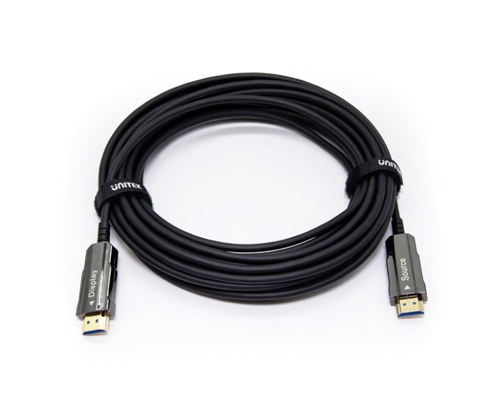 Kabel HDMI Unitek C11072BK-10M AOC 4K 60Hz 10m widok z góry na zwinięty kabel HDMI
