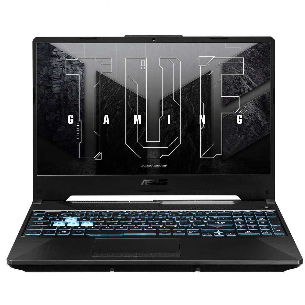 Laptop Asus FX506HF-HN018W TUF Gaming F15 15,6' 16/512GB grafika przedstawia laptop od frontu