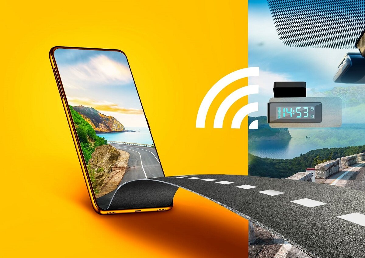 Wideorejestrator Xblitz Platinum 4K prezentacja połączenia wideorejestratora ze smartfonem przez Wi-Fi