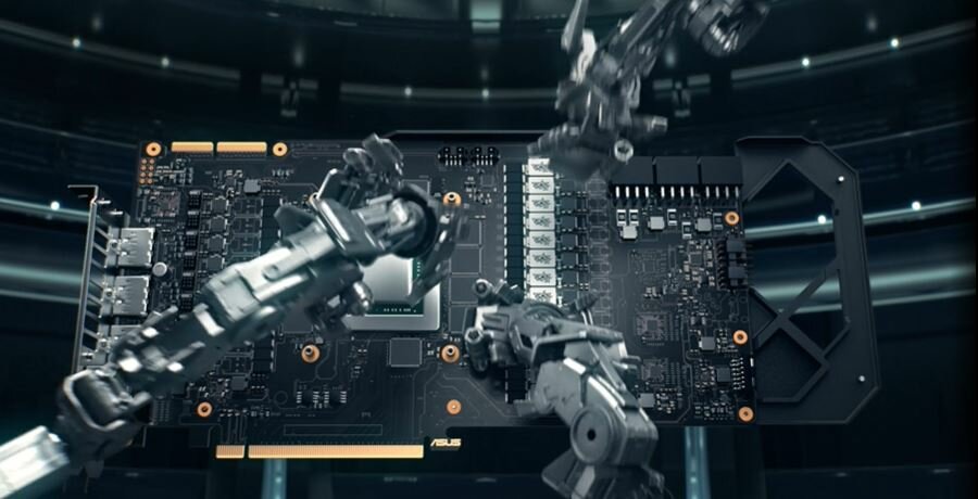 Karta graficzna Asus GeForce RTX 4060 Ti Dual OC 16GB GDDR6 zdjęcia z procesu pordukcji karty graficznej