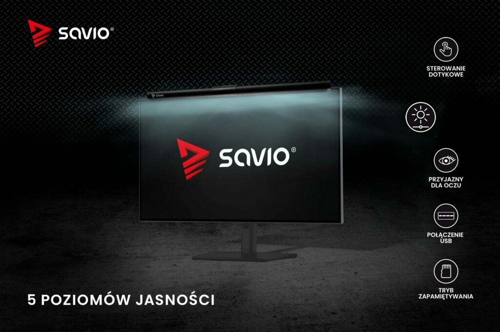 Lampka Savio LB-02 grafika przedstawia lampkę na monitorze