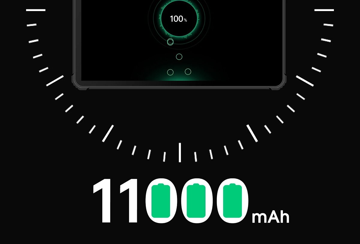 Tablet Oukitel RT5 8/256 GB pomarańczowy  informacja o pojemności baterii: 11 000 mAh