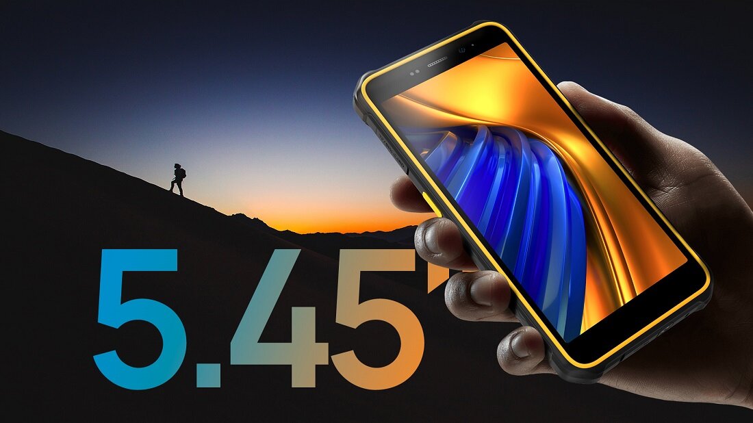 Smartfon Ulefone Armor X12 Pro 4GB/64GB czarno-pomarańczowy grafika przedstawia telefon trzymany w ręce