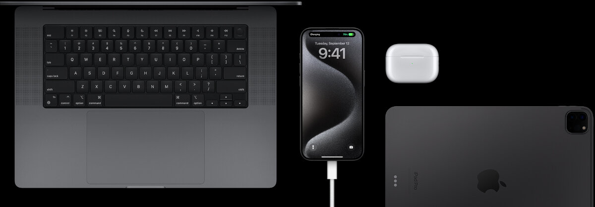 Smartfon Apple iPhone 15 Pro Max grafika przedstawiająca urządzenia Apple