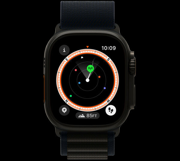 Smartwatch Apple Watch Ultra 2 grafika przedstawiająca funkcję Ślad