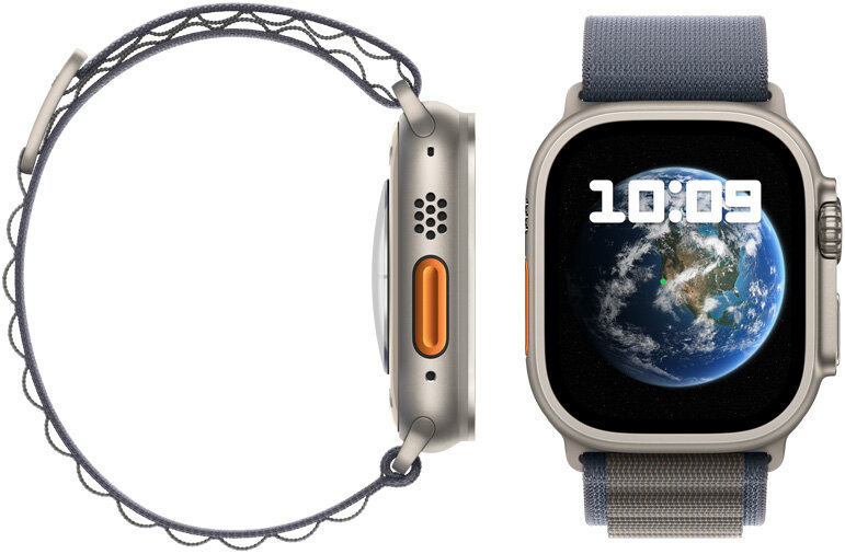 Smartwatch Apple Watch Ultra 2 od przodu i od boku