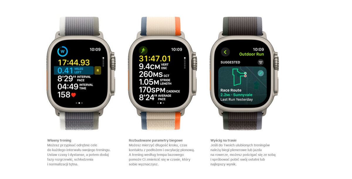 Smartwatch Apple Watch Ultra 2 grafika przedstawiająca tryby sportowe na smartwatchu
