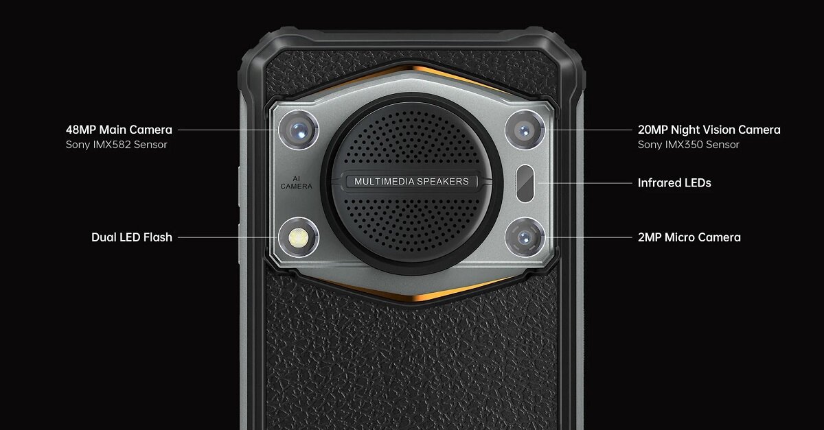 Smartfon Oukitel WP22 8/256 GB czarny prezentacja aparatów
