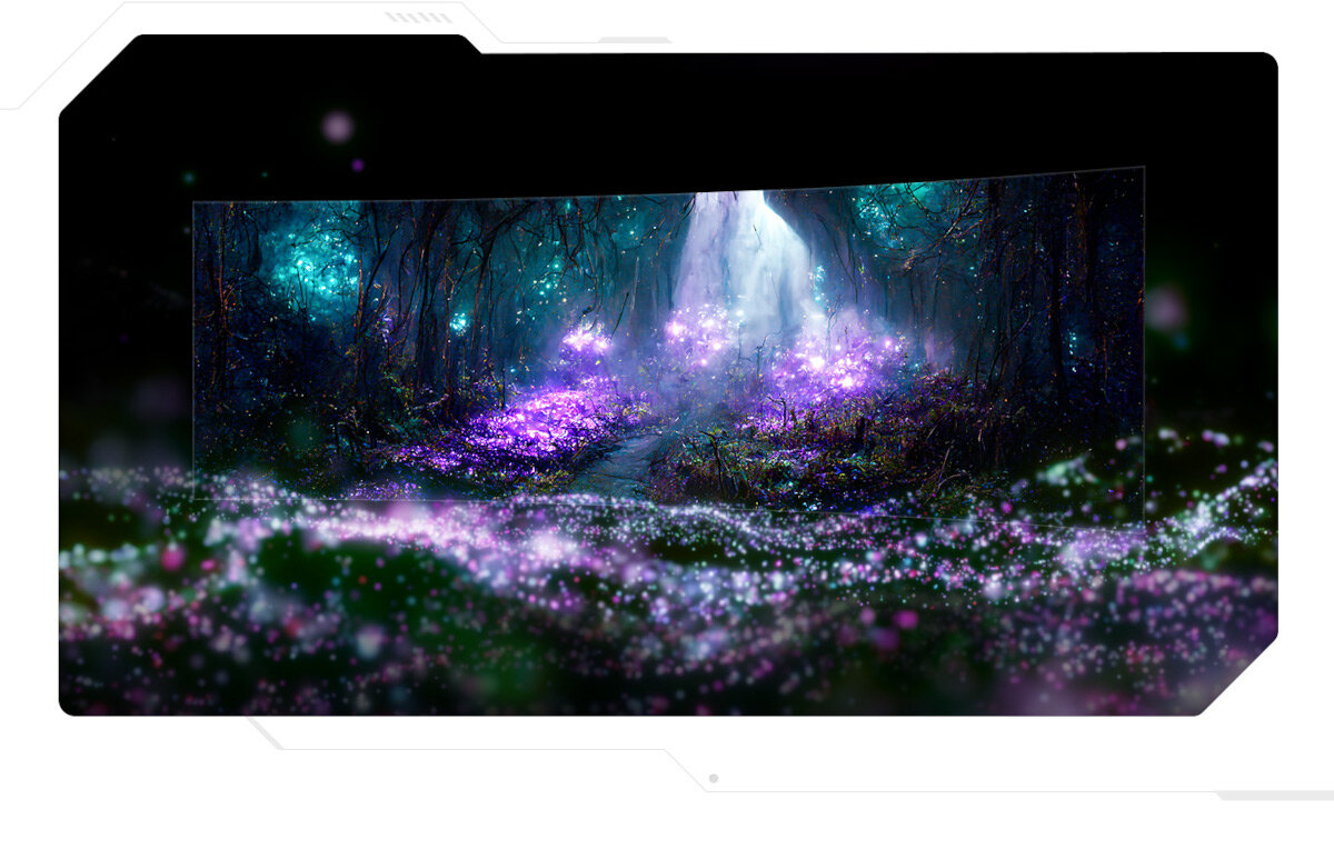 Monitor Samsung Odyssey OLED G93SC grafika przedstawiająca obraz wyświetlany na monitorze