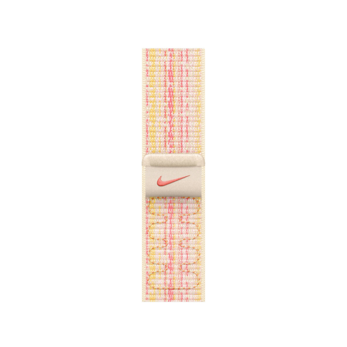 Pasek Nike Apple MUJW3ZM/A 41mm różowy, od frontu widok na pasek z logo