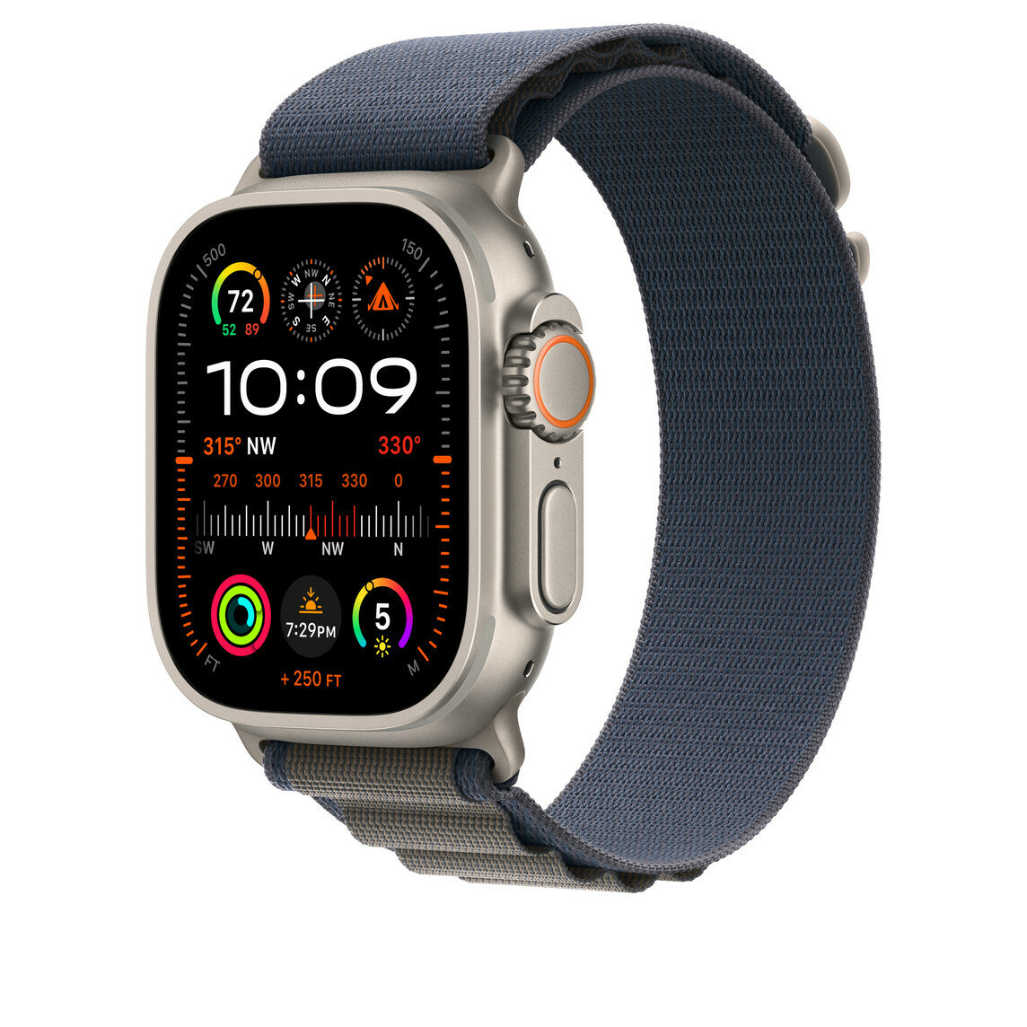 Opaska do smartwatcha Apple Alpine grafika przedstawia smartwatch z opaską pod skosem