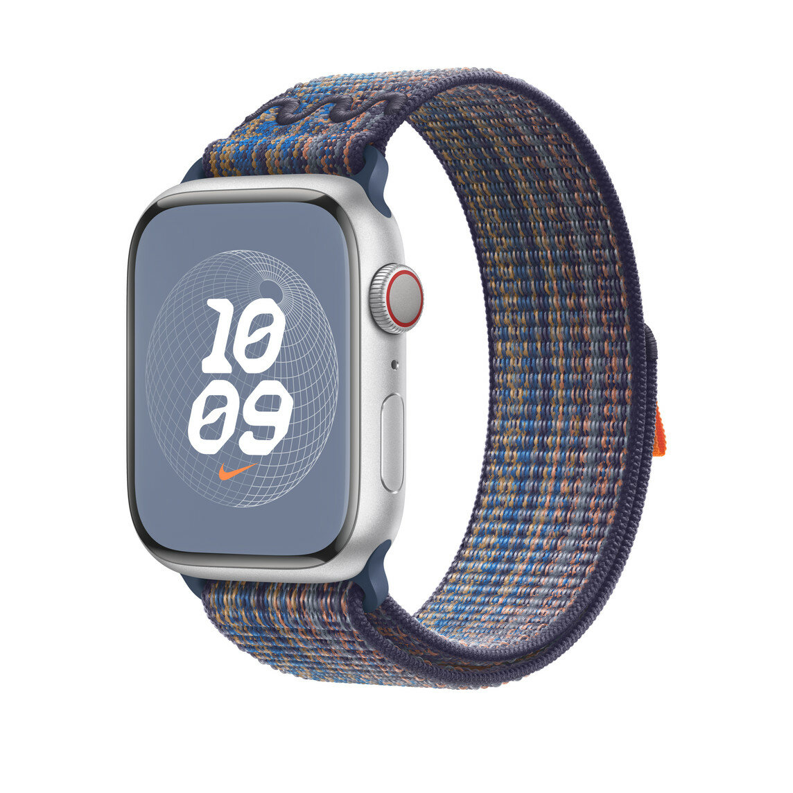 Opaska sportowa Apple Nike MTL53ZM/A grafika przedstawia smartwatch z opaską pod skosem